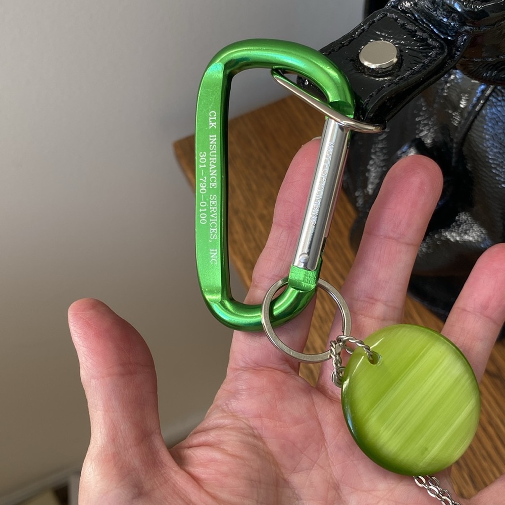 Bag Charm ceramic beads and green plastic - Picture 2 of 4